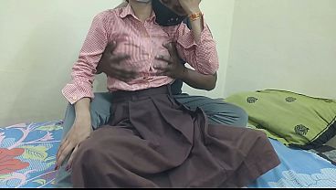 Cewek Kampus India Digenjot Pacar Di Kamar, Crot Di Dalem