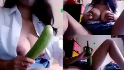 Terbaru Abis Pulang Sekolah, Colmek Pake Terong, Basah Semua.